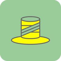 Top Hat Filled Yellow Icon vector