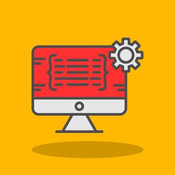 programación lleno sombra icono vector
