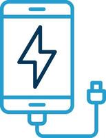 Charging Line Blue Two Color Icon vector