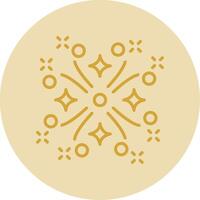 Firework Line Yellow Circle Icon vector