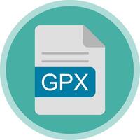 gpx archivo formato plano multi circulo icono vector