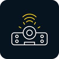 Projector Line Yellow White Icon vector