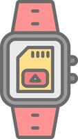 Sim Card Line Filled Light Icon vector