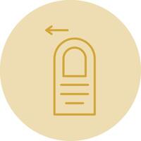 Tap Left Line Yellow Circle Icon vector