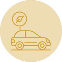 Zero Emission Line Yellow Circle Icon vector