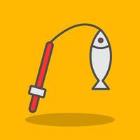 Fishing Filled Shadow Icon vector