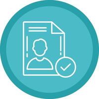 File Approved Line Multi Circle Icon vector