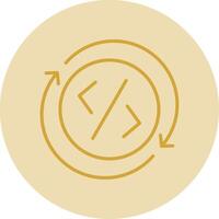 Development Line Yellow Circle Icon vector