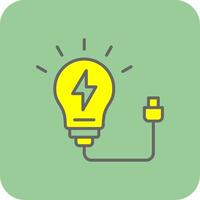 Lightbulb Filled Yellow Icon vector