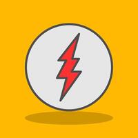 Lightning Filled Shadow Icon vector
