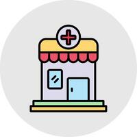 farmacia línea lleno ligero icono vector