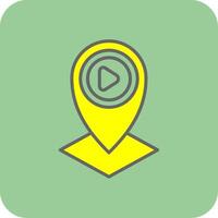 Location Filled Yellow Icon vector