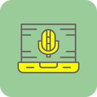 Record Filled Yellow Icon vector