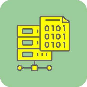 Binary Code Filled Yellow Icon vector