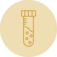 Test Tube Line Yellow Circle Icon vector