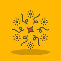 Firework Filled Shadow Icon vector