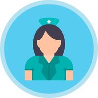 Nurse Flat Multi Circle Icon vector