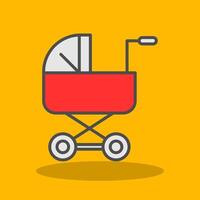 Baby Stroller Filled Shadow Icon vector