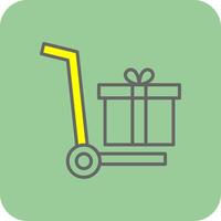 Free Shipping Filled Yellow Icon vector