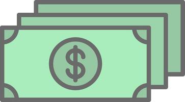 Dollar Line Filled Light Icon vector