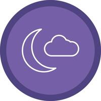 Halloween Moon Line Multi Circle Icon vector