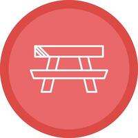 Picnic Table Line Multi Circle Icon vector