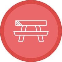 Picnic Table Line Multi Circle Icon vector