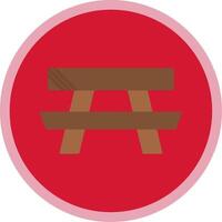 Picnic Table Flat Multi Circle Icon vector