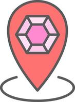 Location Line Filled Light Icon vector