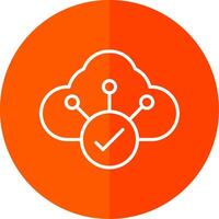 Cloud Line Red Circle Icon vector