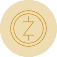 Zcash Line Yellow Circle Icon vector