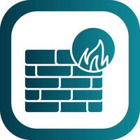 Firewall Glyph Gradient Corner Icon vector