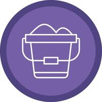 Sand Bucket Line Multi Circle Icon vector