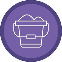 Sand Bucket Line Multi Circle Icon vector