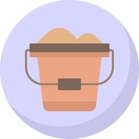 Sand Bucket Flat Bubble Icon vector