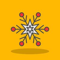 Snowflake Filled Shadow Icon vector