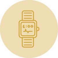 reloj línea amarillo circulo icono vector