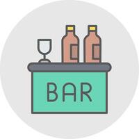 Bar Line Filled Light Icon vector