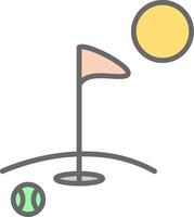 golf línea lleno ligero icono vector