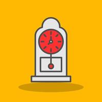 Grandfather Clock Filled Shadow Icon vector