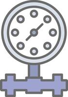 Pressure Gauge Line Filled Light Icon vector