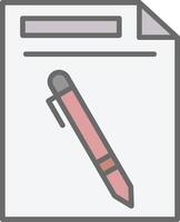 Pen And Paper Line Filled Light Icon vector