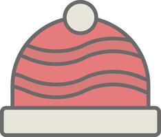 Winter Hat Line Filled Light Icon vector