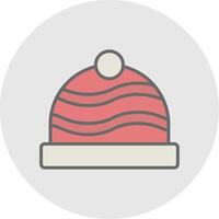 Winter Hat Line Filled Light Icon vector