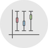 Box Plot Line Filled Light Icon vector