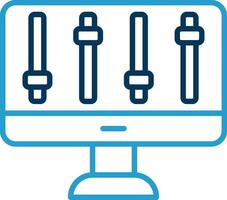 Computer control Line Blue Two Color Icon vector