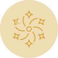 Firework Line Yellow Circle Icon vector