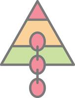 Link pyramide Line Filled Light Icon vector