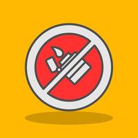 No Lighter Filled Shadow Icon vector