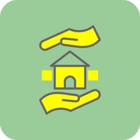 Home Insurance Filled Yellow Icon vector